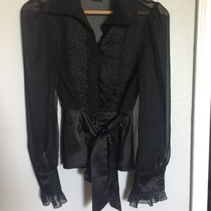 Gothic button down with corset hooks
